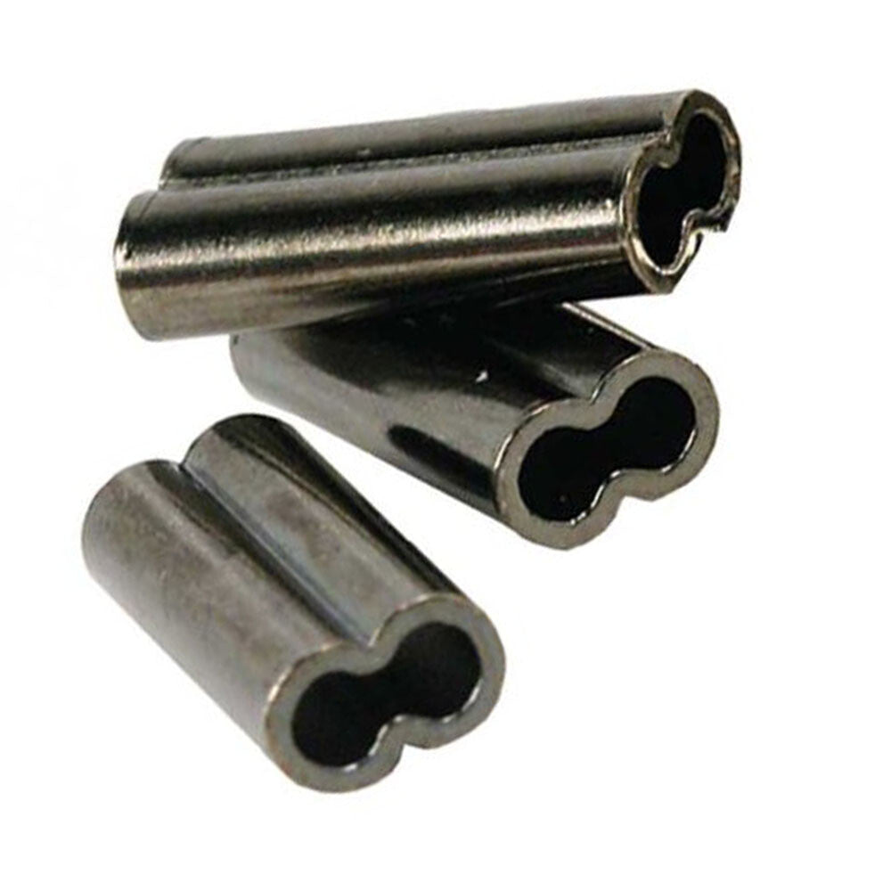 Copper Double Barrel Fishing Crimp Sleeves for Line Connectors, Brass Tackle Kit