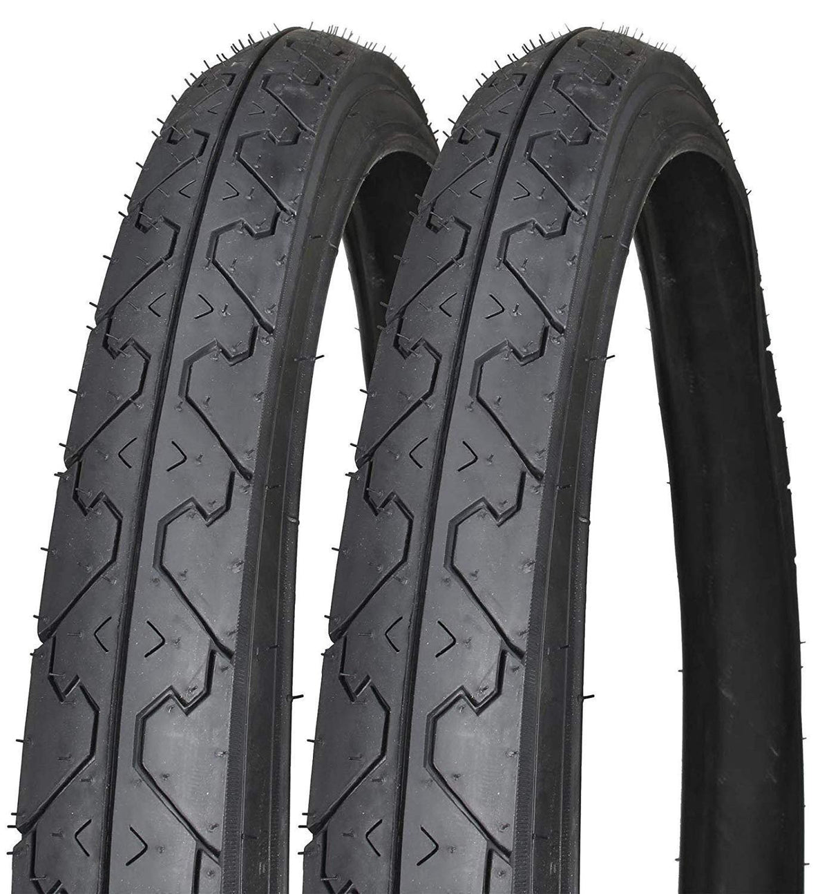 26x1.95 Bicycle Tires Pair - Mountain & Hybrid Road Tires, Black