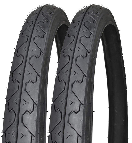 26x1.95 Bicycle Tires Pair - Mountain & Hybrid Road Tires, Black