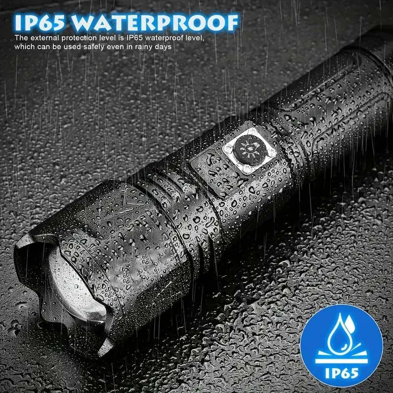 2000000LM Rechargeable LED Flashlight High Power Handheld Torch