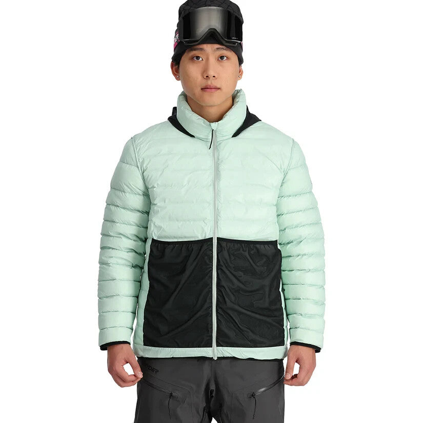 Men's Packable Hooded Down Jacket - Reversible Warm Outerwear