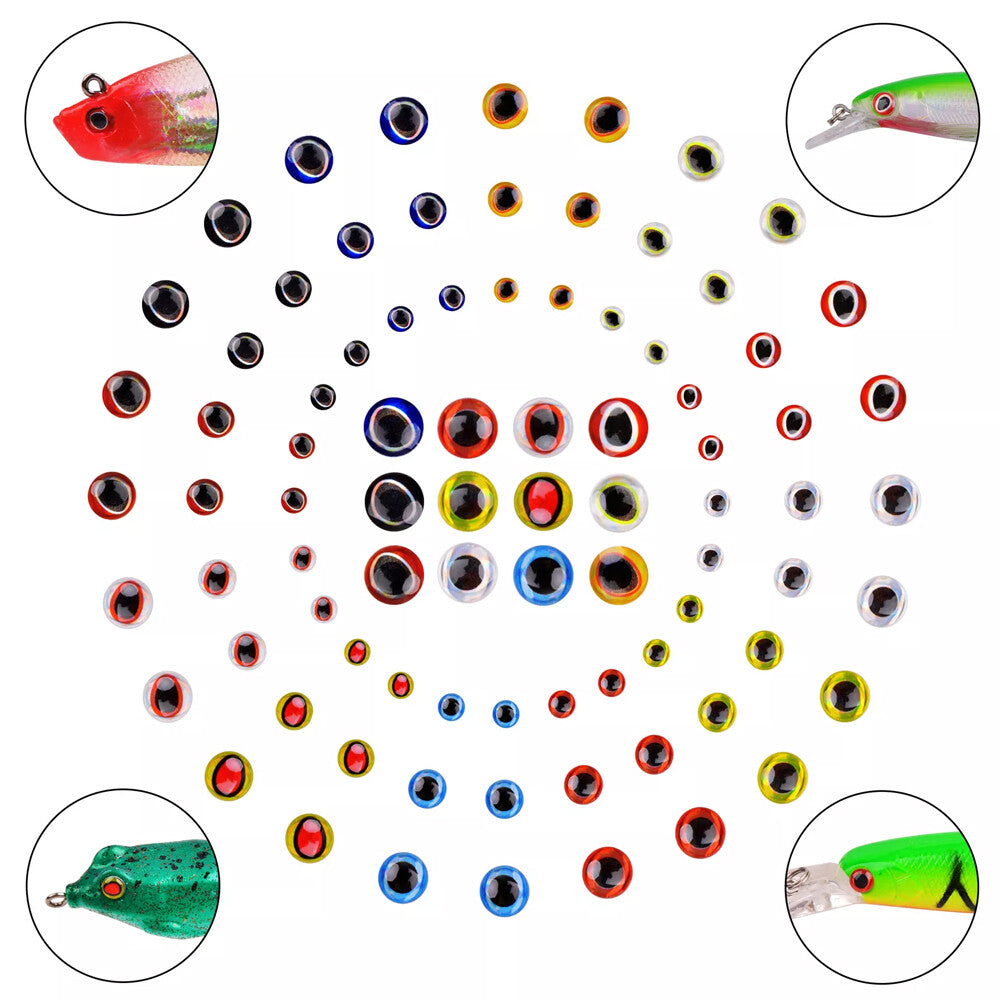 1464Pcs Fishing Lure Eyes 3D Holographic Fish Eyes for Fly Tying & Lure Craft