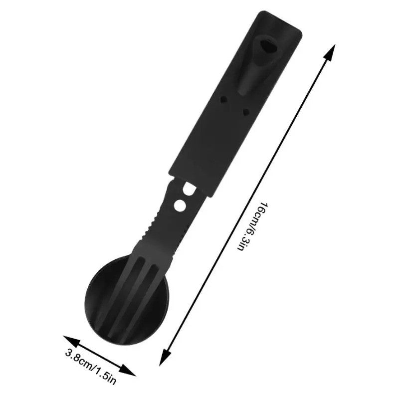7 in 1 Camping Survival Multi Tool Set with Fork, Knife, Spoon, and Whistle