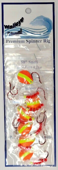 Walleye Spinner Harness Set with Double Hooks and Blades - Multiple Colors