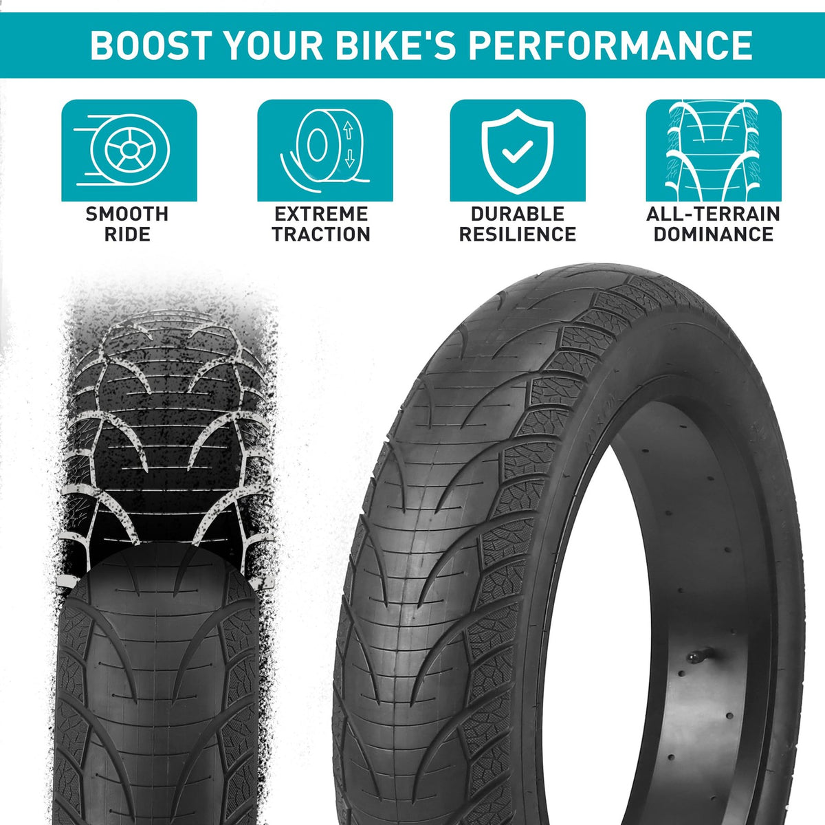 26x4.0 Fat Bike Tires E-Bike Mountain Snow Heavy Duty 2 Pack