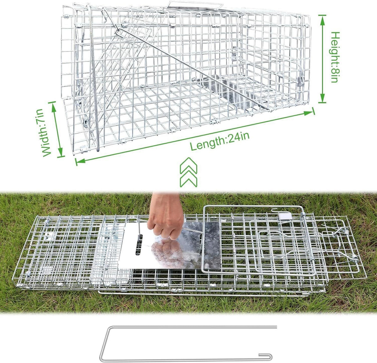 Humane Live Animal Trap Steel Cage for Rodents, Cats, Squirrels, Raccoons