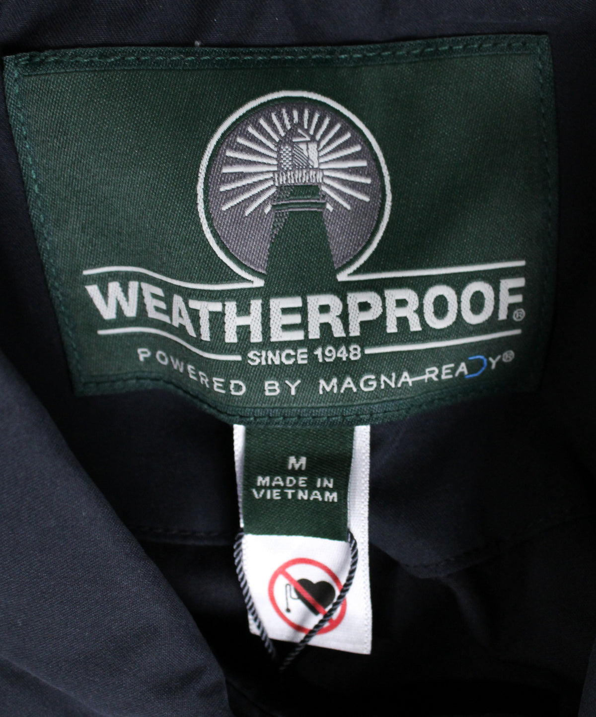 Weatherproof Men's Microfiber Golf Jacket Hidden Snap Navy Medium NWT