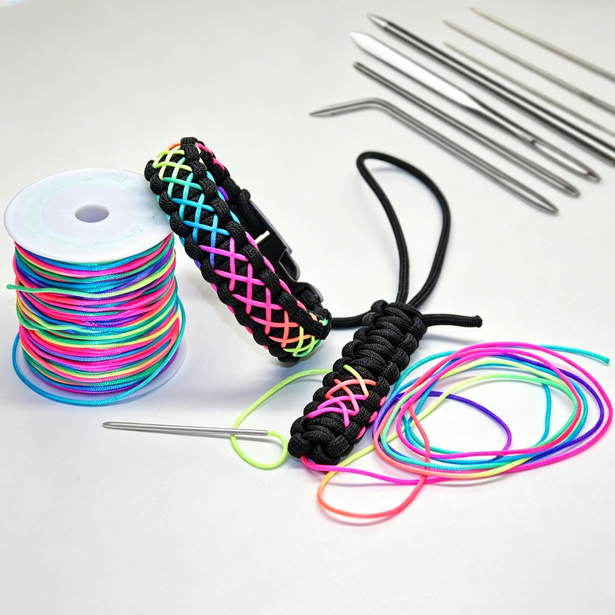 13PCS Paracord Stitching Set with Needles, Fids, Tweezers & Ripper for Leather & Craft Projects