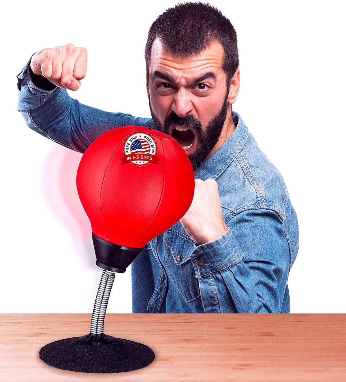 Mini Desktop Punching Bag Stress Relief Toy - Office Gift
