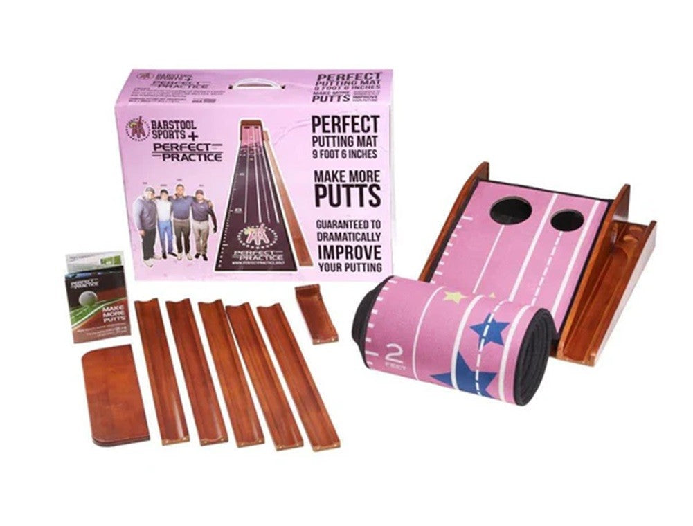 Golf Putting Mat with Auto Ball Return and Training Lines - 9.6 Ft