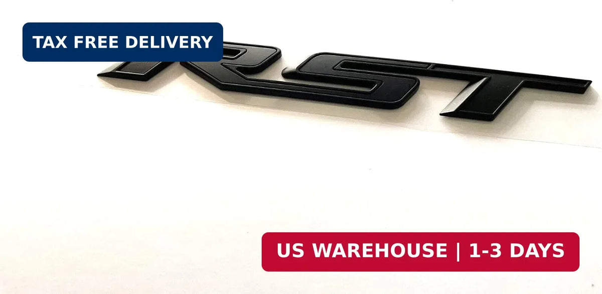 Vehicle Emblem Badge Sticker for Silverado Tahoe Yukon RST Matte Black