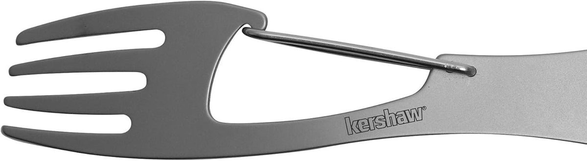Kershaw Ration XL Stainless Steel Camping Utensil with Bottle Opener & Carabiner