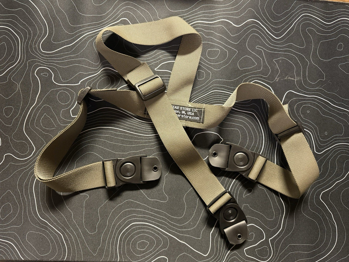 3 Point Chest Harness for Holster with Hardware - Wolf Grey, Universal Fit