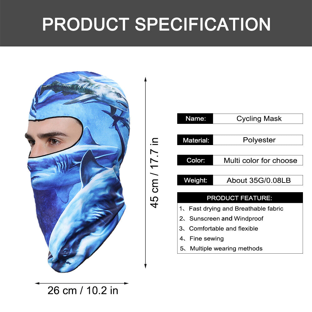 Full Face Mask UV Protection Ski Hood Tactical Balaclava for Men Women