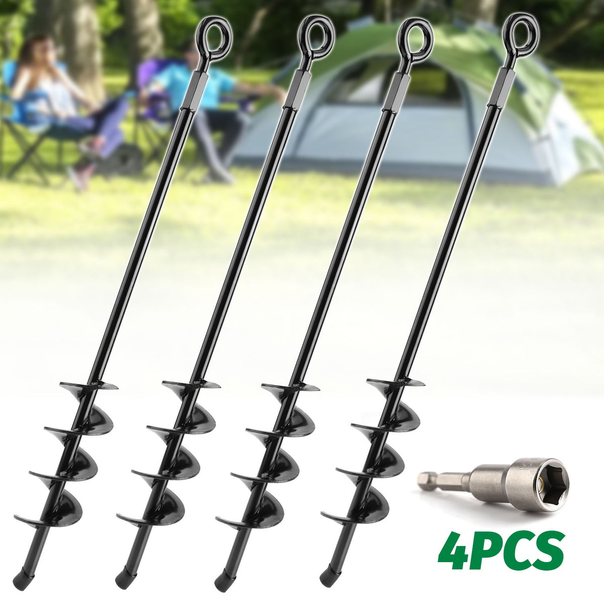 Heavy Duty Ground Anchors 4 Pack for Trampolines and Outdoor Structures