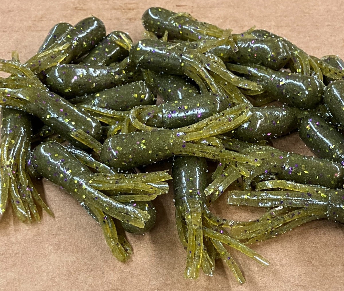 Bass Tube Soft Plastic Lure 2.25 Inch Fine Salt Dipped Fish Bait - Green Pumpkin