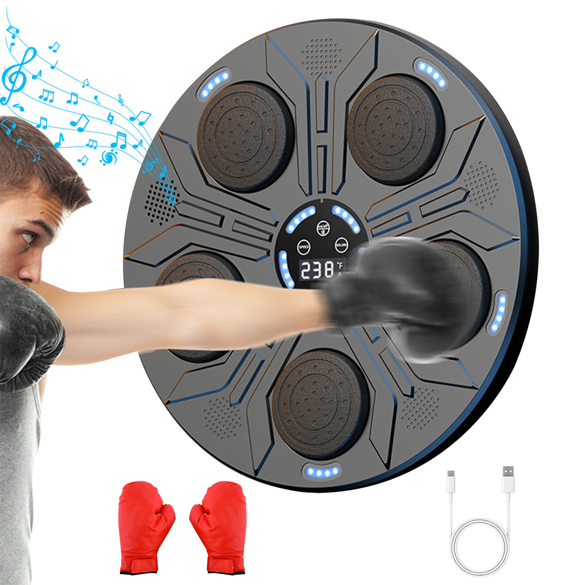Smart Boxing Machine with Music and Training Modes - Bluetooth, Adjustable Speed