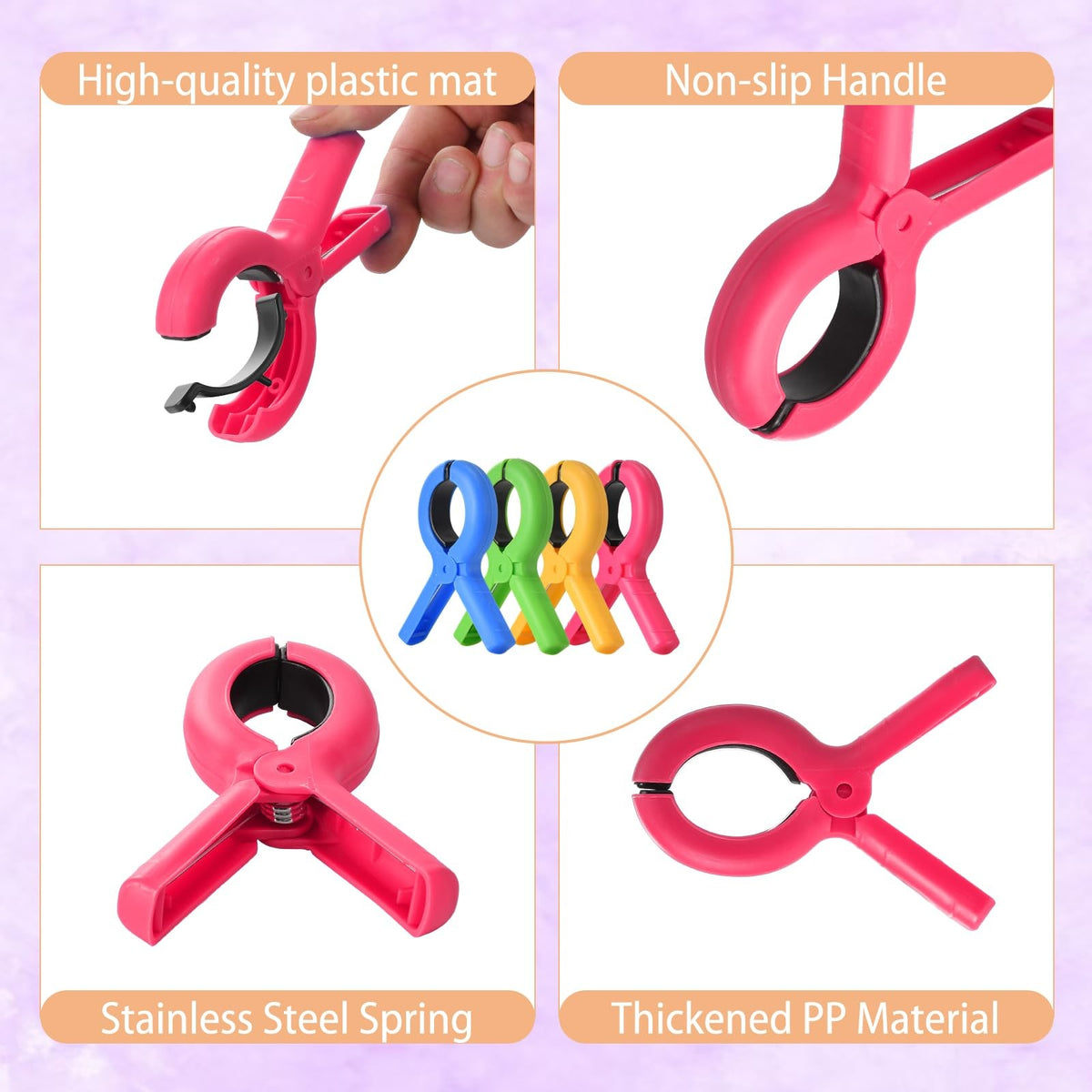 Large Beach Towel Clips 8 Pack - Portable, Rustproof & Multi-Purpose