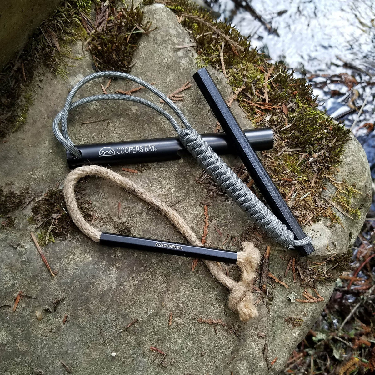 Ferro Rod Fire Starter Kit with Tinder Wick & Paracord Lanyard