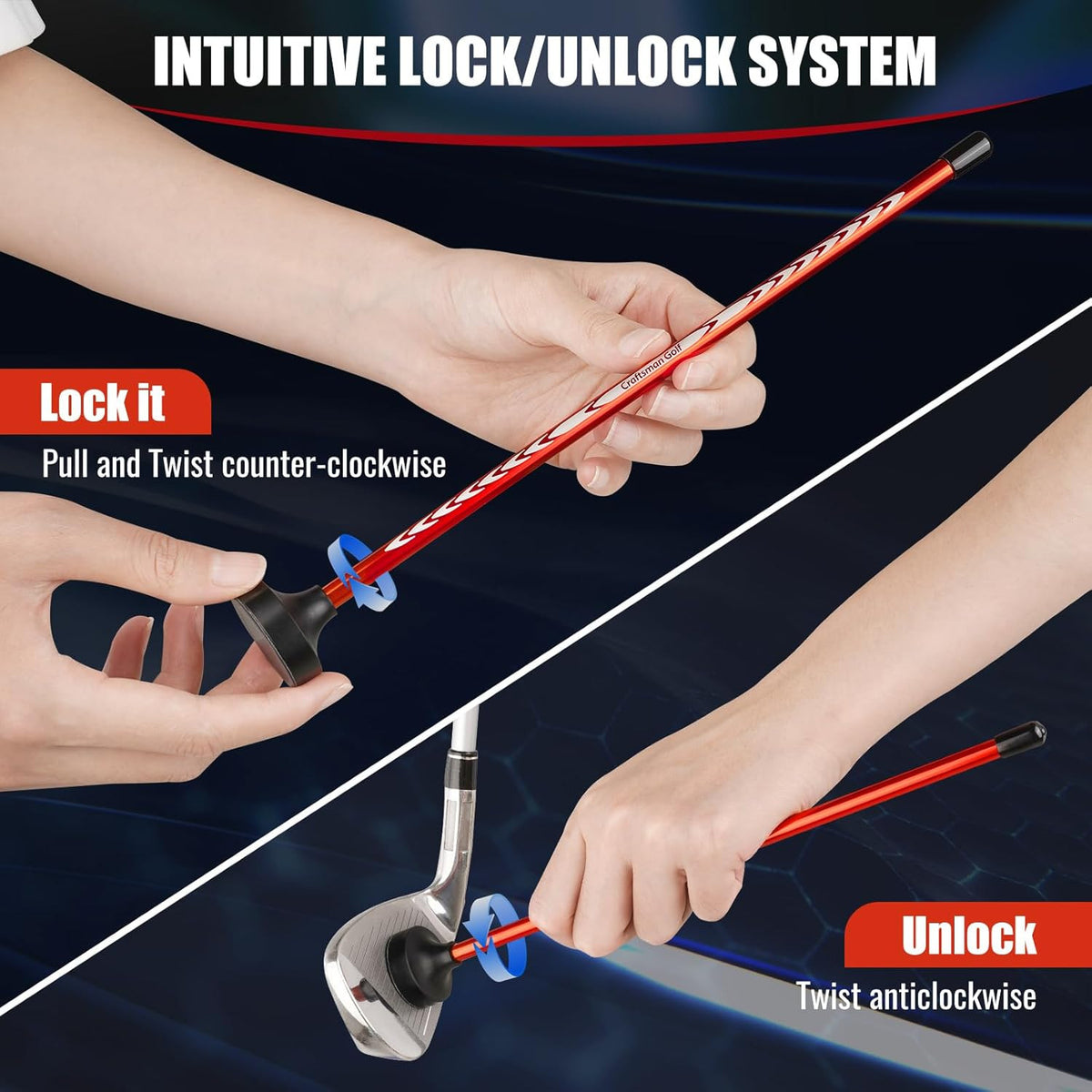 Golf Alignment Magnet Tool for Aiming and Swing Practice - Red, 10 Inch