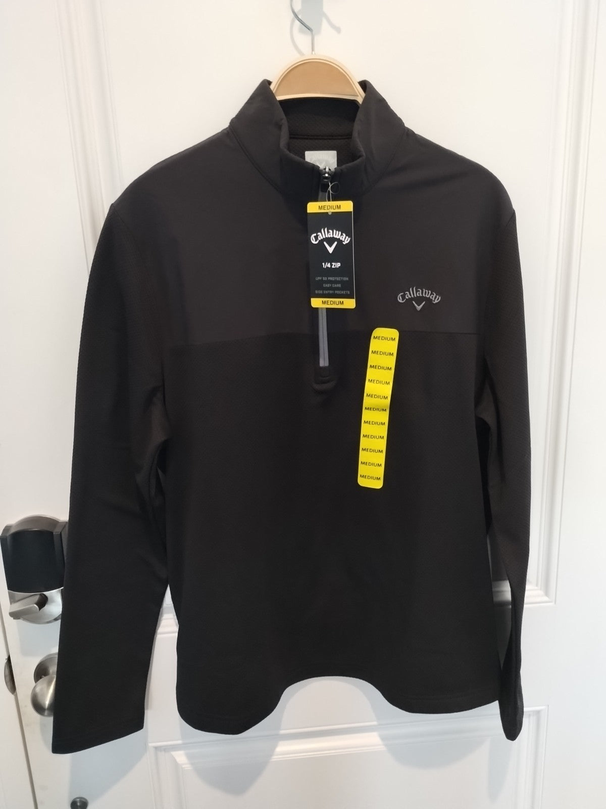 Men's Black 1/4 Zip Pullover - Activewear with UPF50 Sun Protection