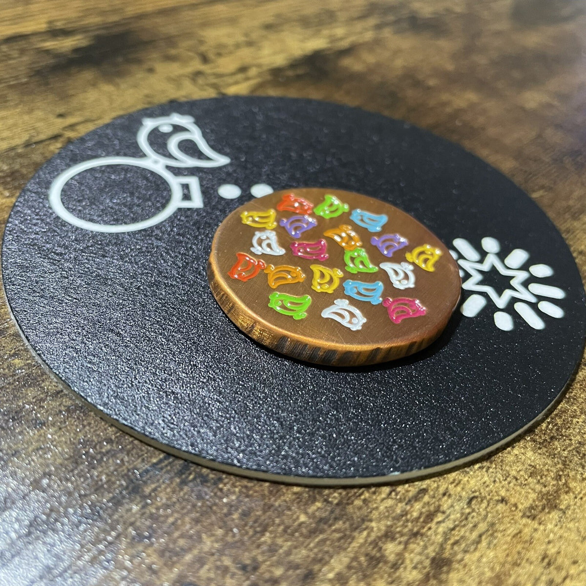 Custom Copper Golf Ball Marker - Handcrafted 1.5 Inch Multi-Color Coin