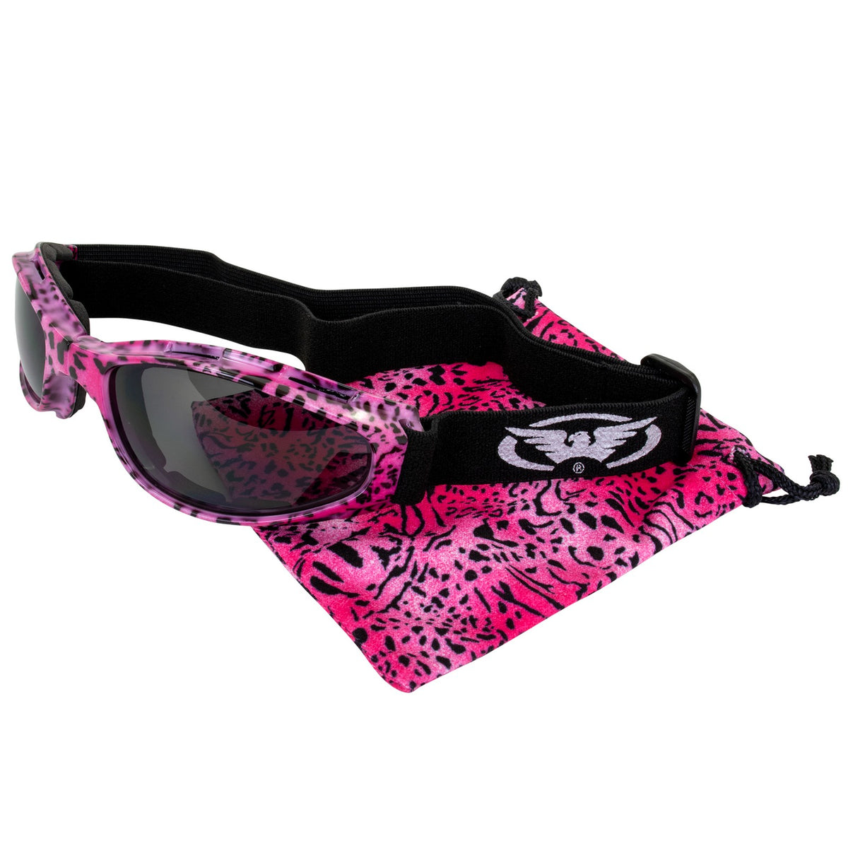 Ski Goggles with Smoke Tint Lens & Animal Pattern Frame - UV400 Protection