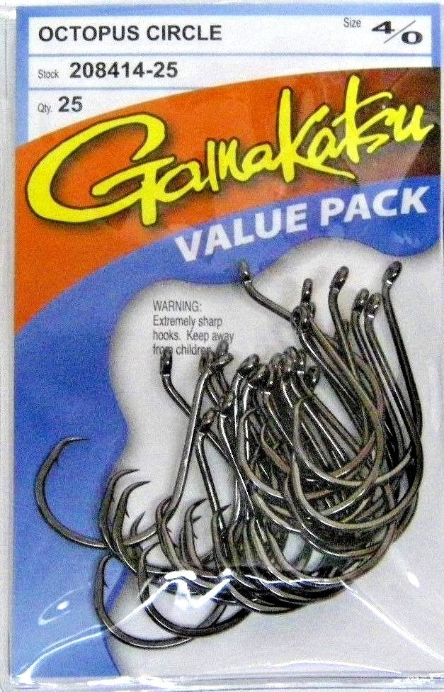 Gamakatsu Offset Circle Fishing Hooks Value Pack All Sizes 8/0-8
