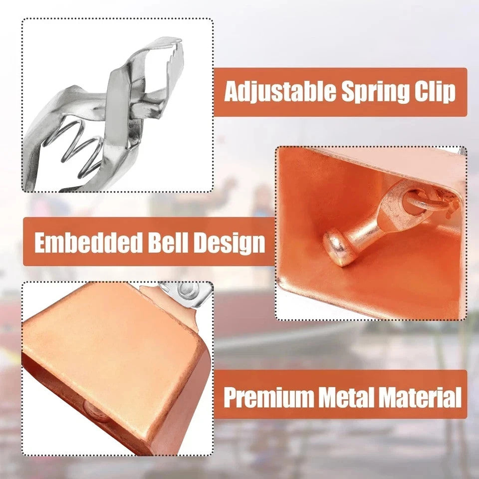 20 Pcs Fishing Bell Set for Rods - Copper Color, Easy Clip