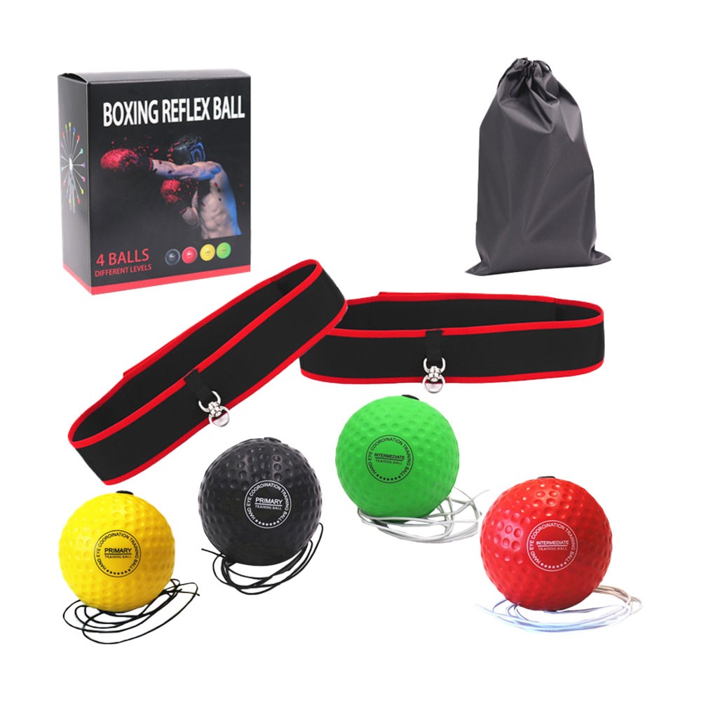 Reflex Speed Training Ball Set with Headband - Boxing Reaction Exercise Gear
