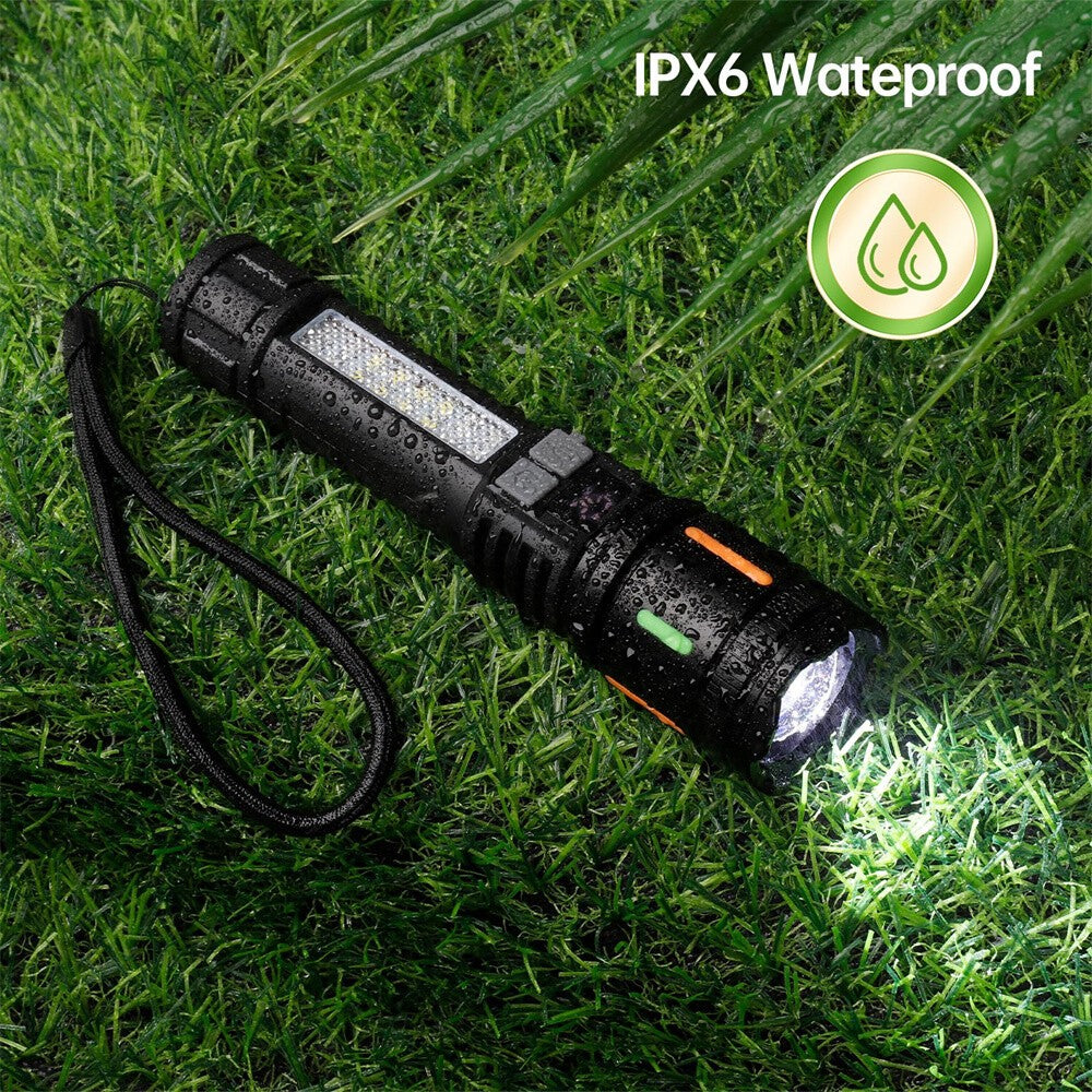 High-Lumen Rechargeable LED Tactical Flashlight 2 Pack - Waterproof & Multi-Mode