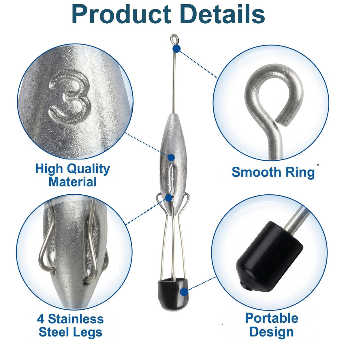 Surf Fishing Sinkers Kit 3/6PCS - Anti-Roll, Saltwater Tackle