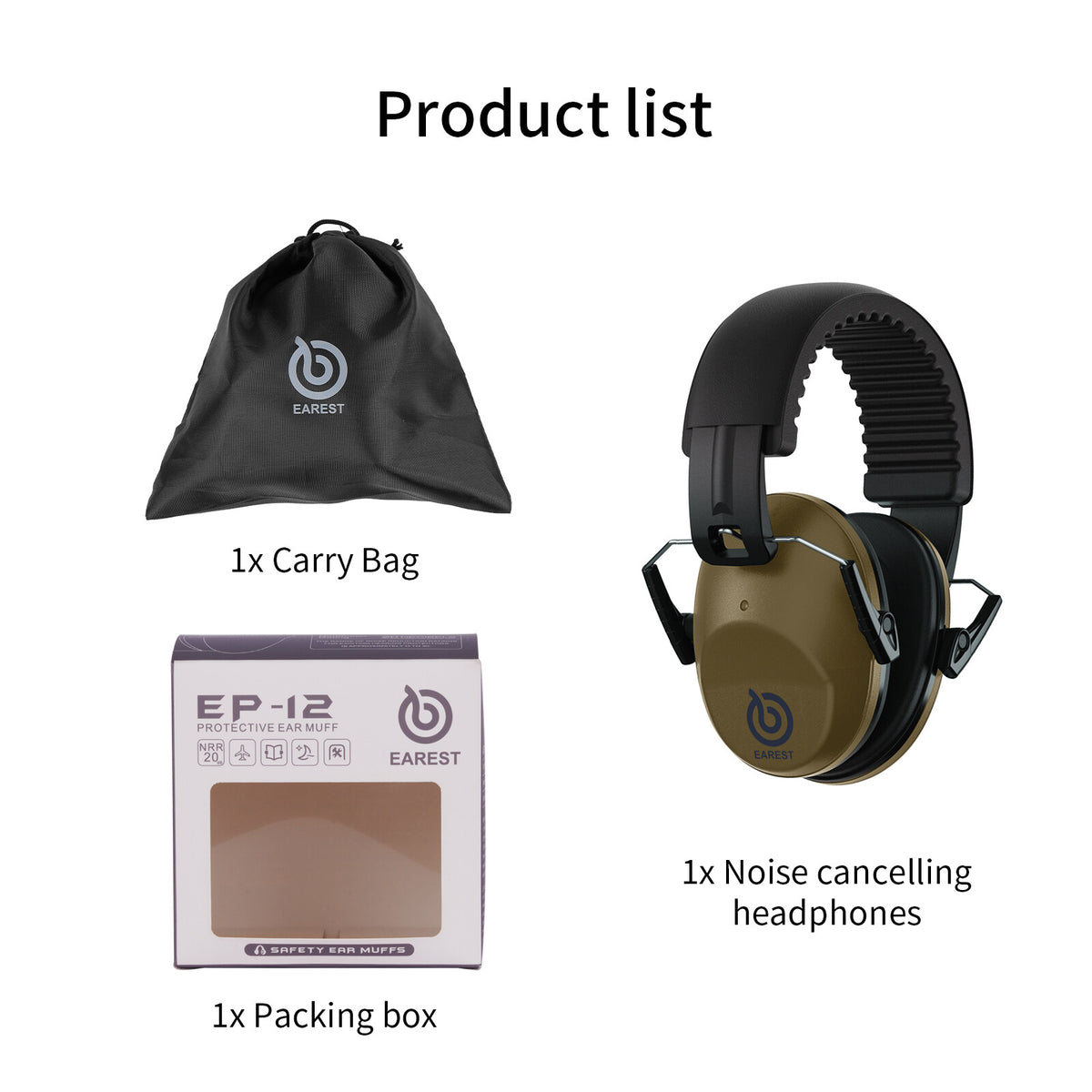 Noise Cancelling Ear Muffs for Shooting Range Hearing Protection - Foldable & Adjustable