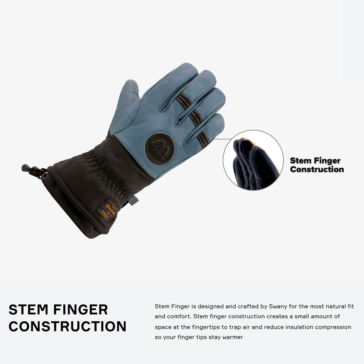 Men's Winter Ski and Snowboarding Gloves Waterproof Warm Performance Leather