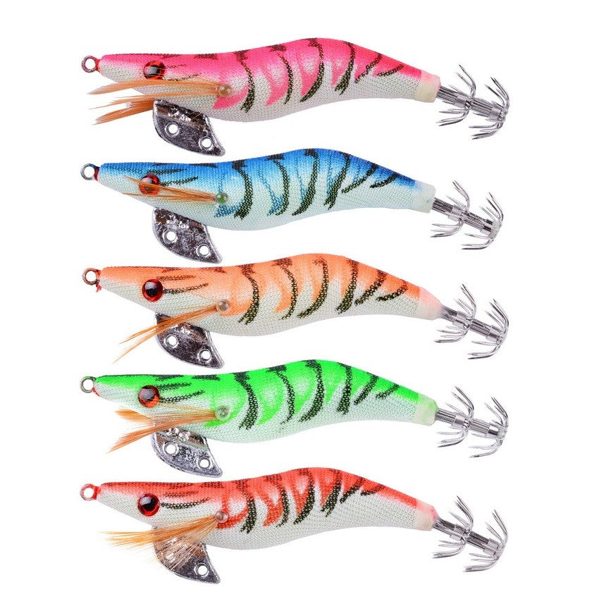 Luminous Saltwater Fishing Jigs Set - Glow in The Dark Squid Lures, Multiple Sizes