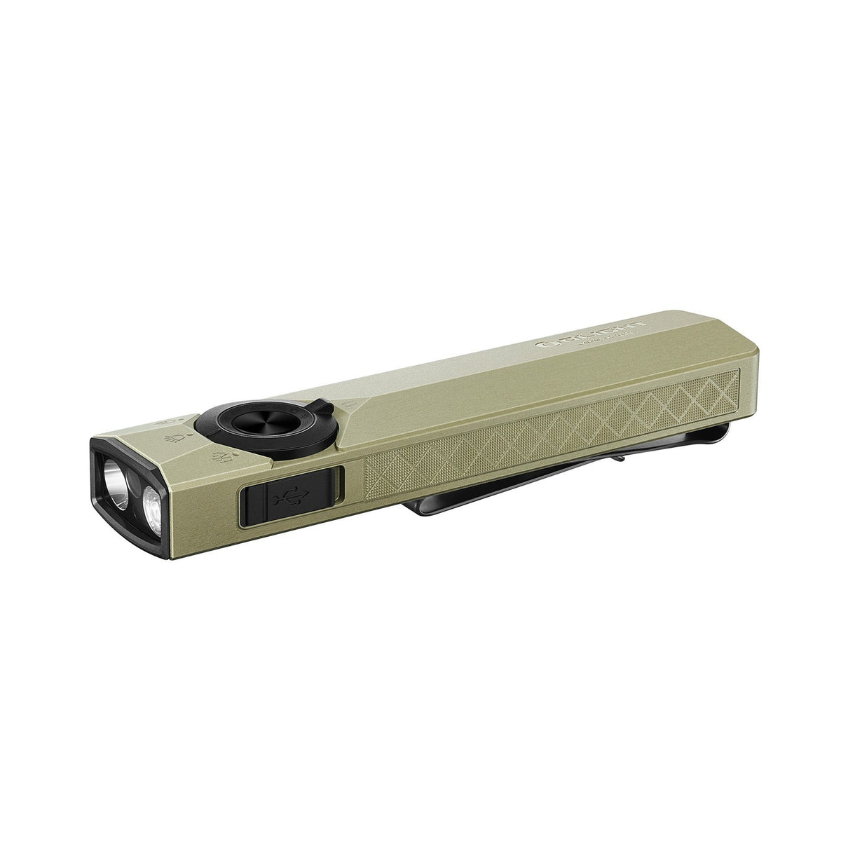 Olight ArkPro Ultra 3R Flashlight with Flood, Spot, UV, and Laser - Olive Green & Molten Lava Clip-On