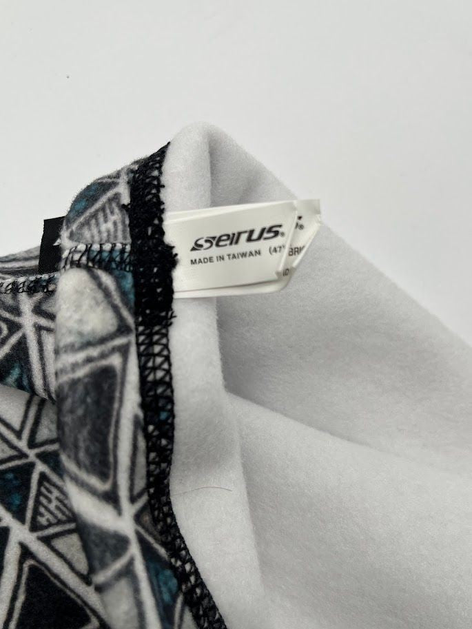 Unisex Fleece Balaclava with Geometric Print for Skiing & Winter Outdoor Activities