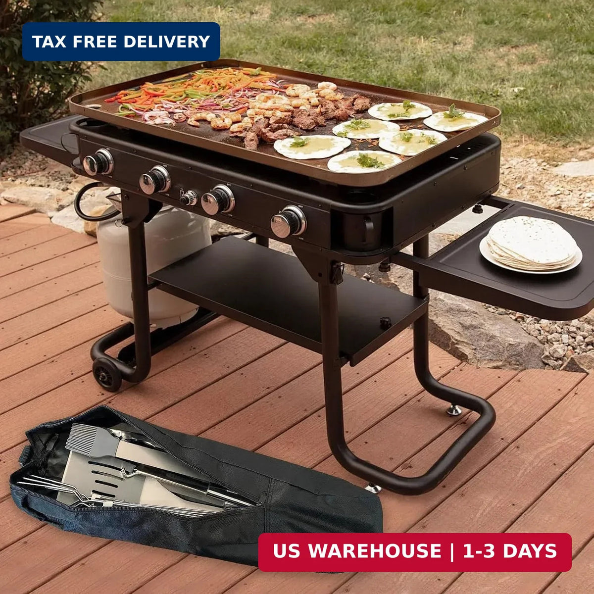 Outdoor Grill Tool Storage Bag with Handle for Camping & BBQ