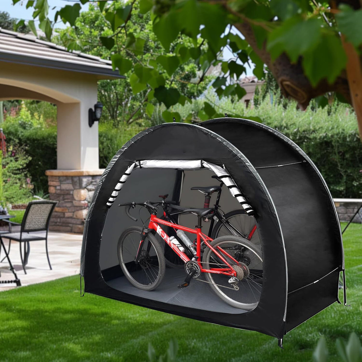 Outdoor Portable Bicycle Storage Tent for 1-4 Bikes - Weatherproof & Space-Saving