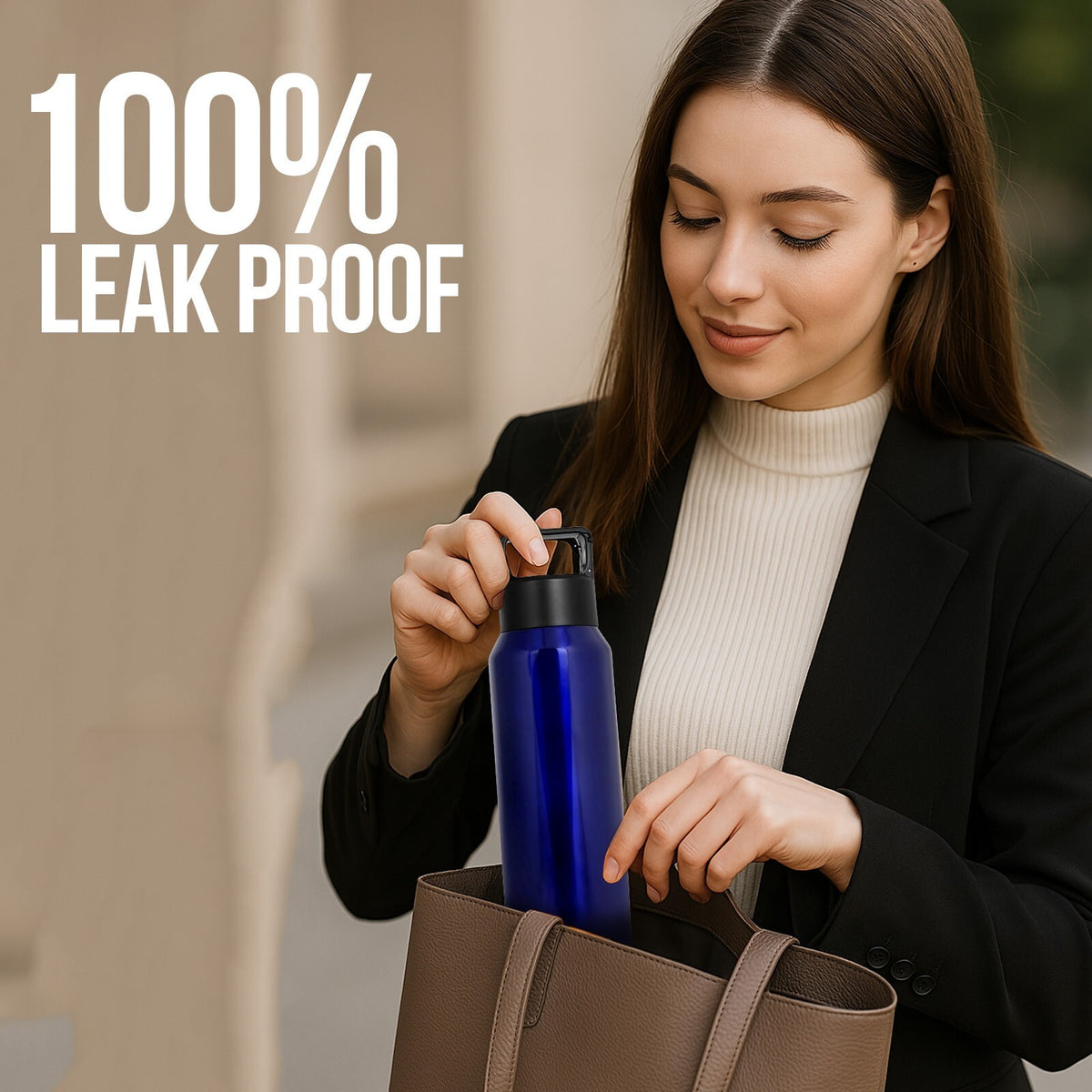 Insulated Stainless Steel Sports Water Bottle - Leak Proof, Sweat-Free, 27 Oz