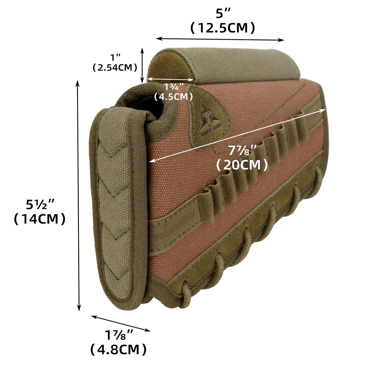 Canvas Rifle Buttstock Cheek Rest & Shell Holder for Caliber Customization