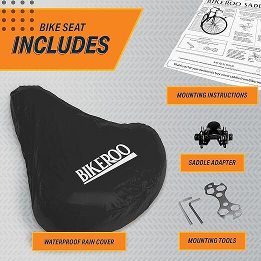 Oversized Padded Bicycle Seat for Men & Women - Universal Fit, Extra Wide & Comfortable