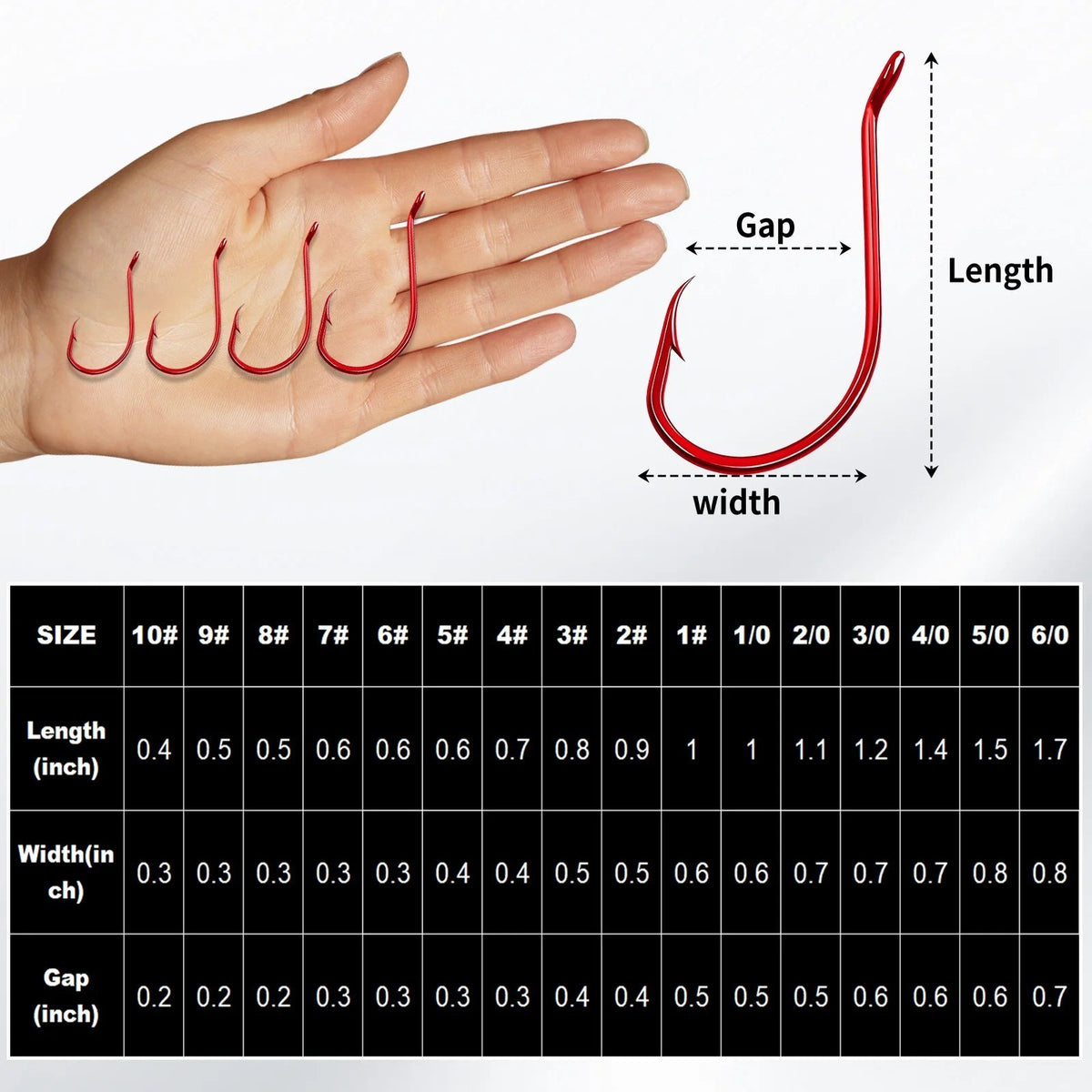 Saltwater & Freshwater Fish Hooks - 100 Pcs Red Octopus Circle Hooks