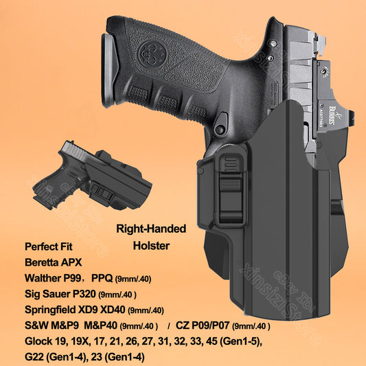 Tactical Holster for Full-Size Handguns - Fits Springfield XD9, XD40, XD-M, XD-S, Optic Ready