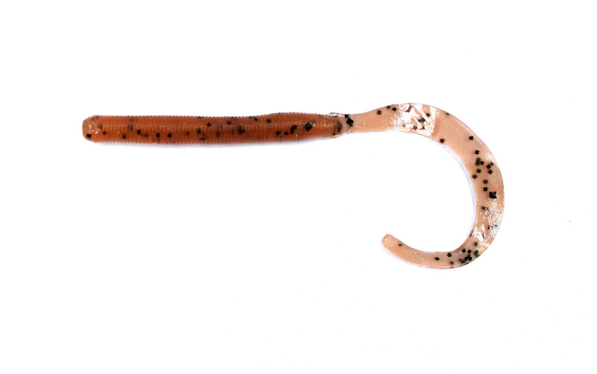 Salt Baits Pack - 4" Curly Tail Worms for Fishing Lures - Pumpkin, 20 Per Pack