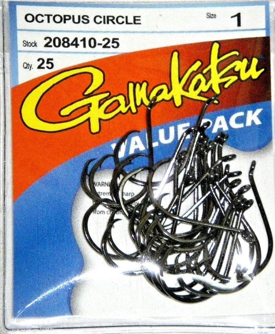 Gamakatsu Offset Circle Fishing Hooks Value Pack All Sizes 8/0-8