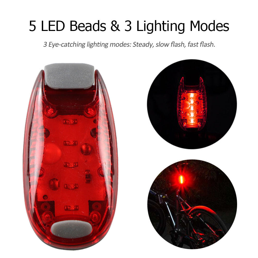 2 Pack LED Safety Clip-On Lights for Cycling, Running & Night Visibility