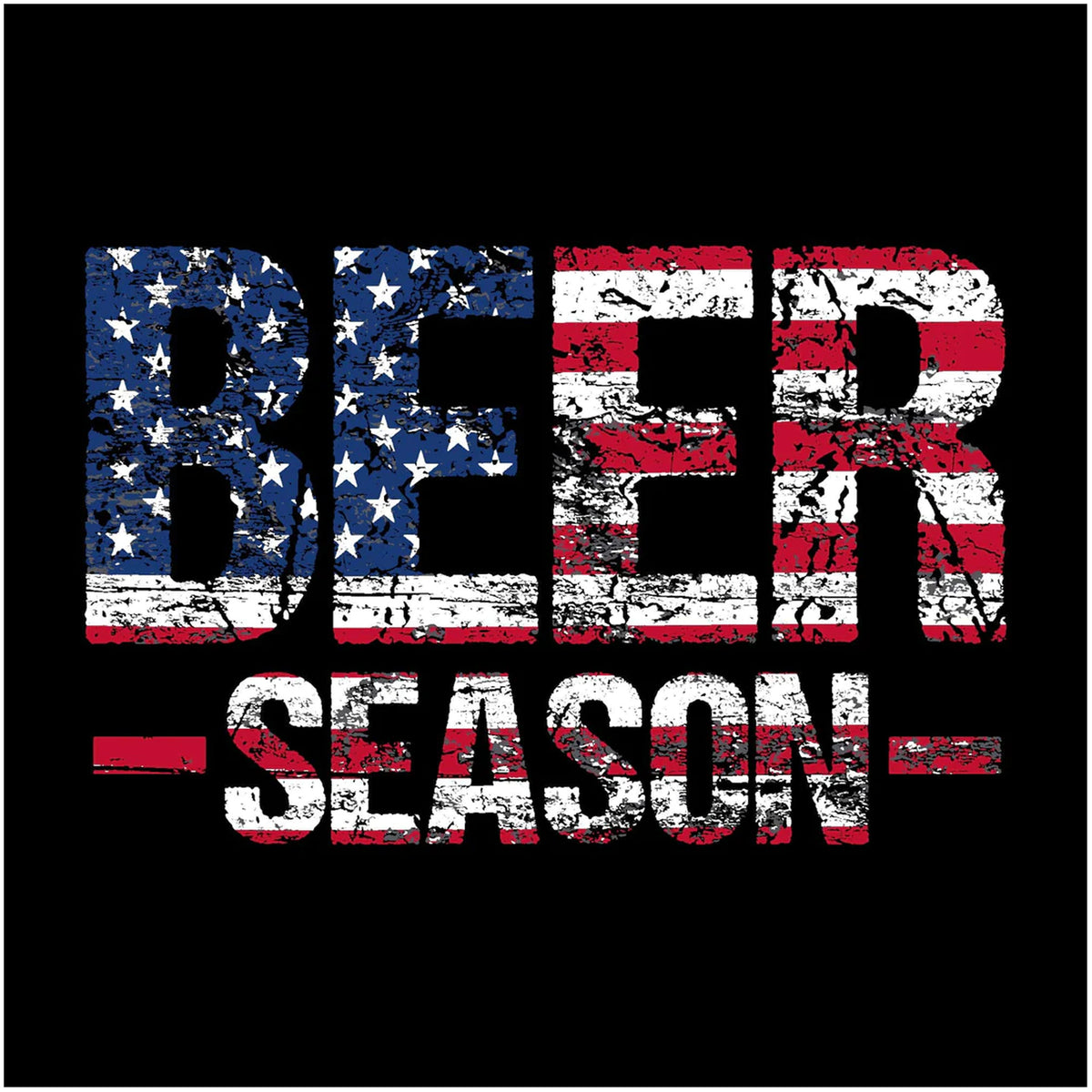 Men's Beer T-Shirt - American Pride Graphic Tee - Black