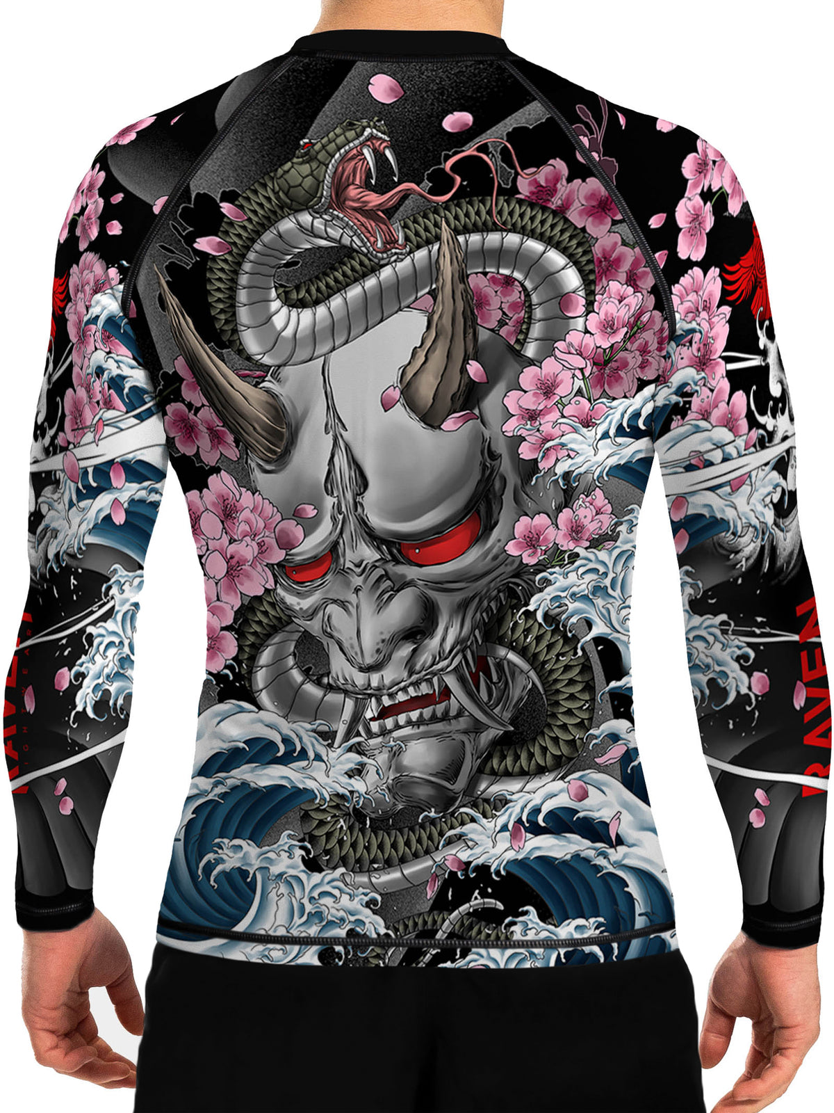 Men's MMA Rash Guard for BJJ & Combat Sports - Black, 3.0 Irezumi
