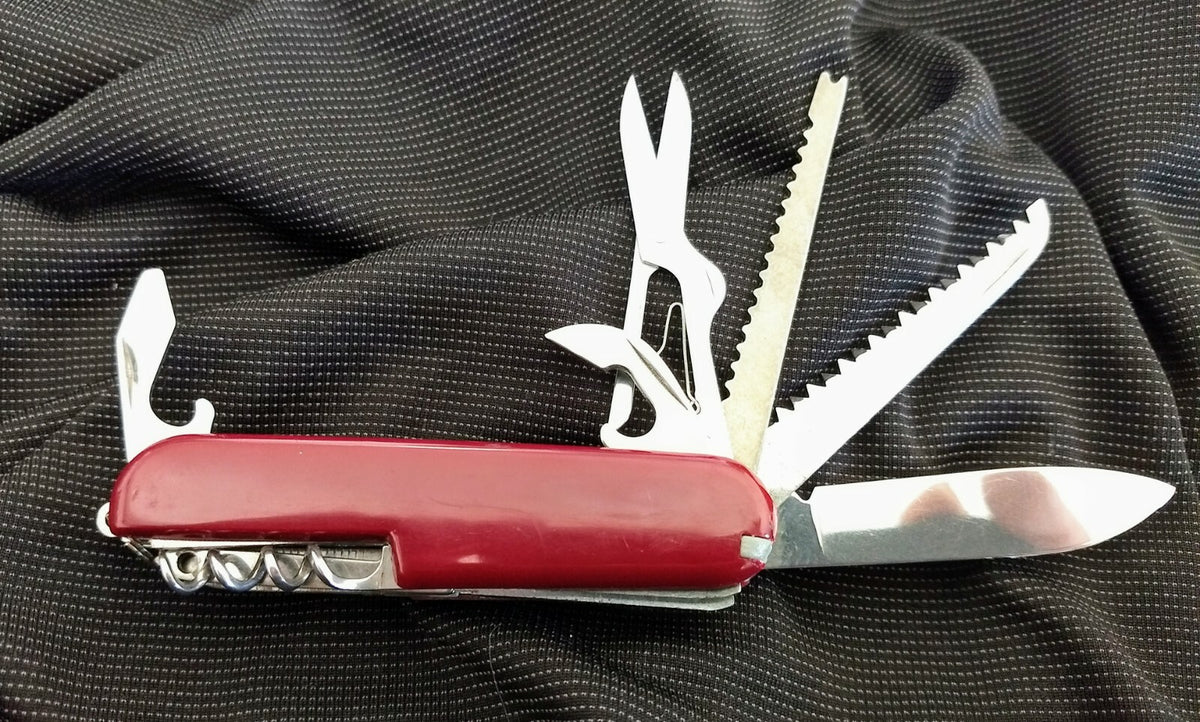 Camping Pocket Knife with 13 Tools - Multi-Tool for Outdoors & Hiking